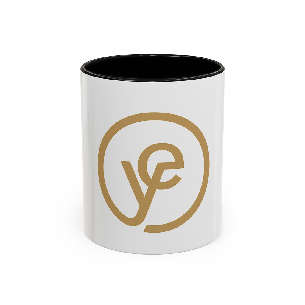 Gold Monogram Accent Coffee Mug — Elegant 've' Logo Ceramic Mug (11/15oz)