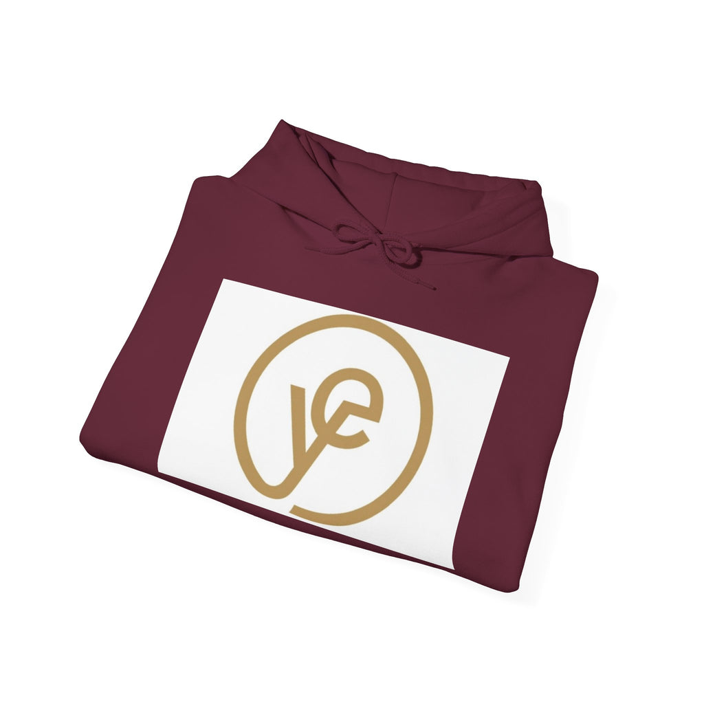Yoduvh Essentials Logo Hoodie — Minimal Gold Emblem Pullover