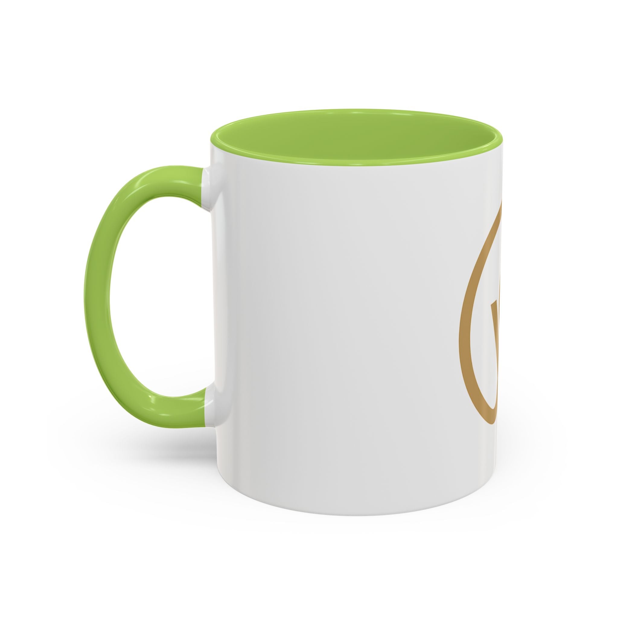 Gold Monogram Accent Coffee Mug — Elegant 've' Logo Ceramic Mug (11/15oz)