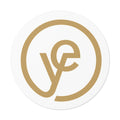 Gold Monogram Circle Vinyl Sticker — Elegant VE Logo Decal
