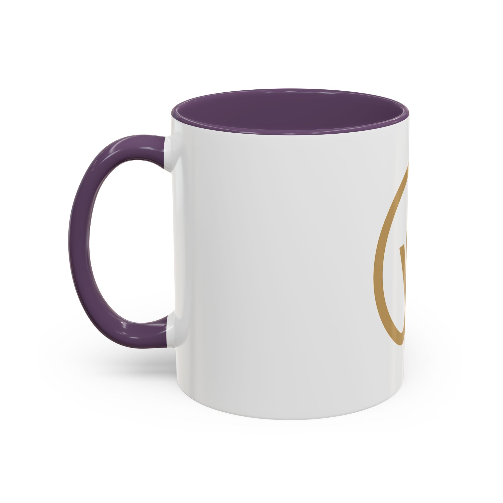 Gold Monogram Accent Coffee Mug — Elegant 've' Logo Ceramic Mug (11/15oz)