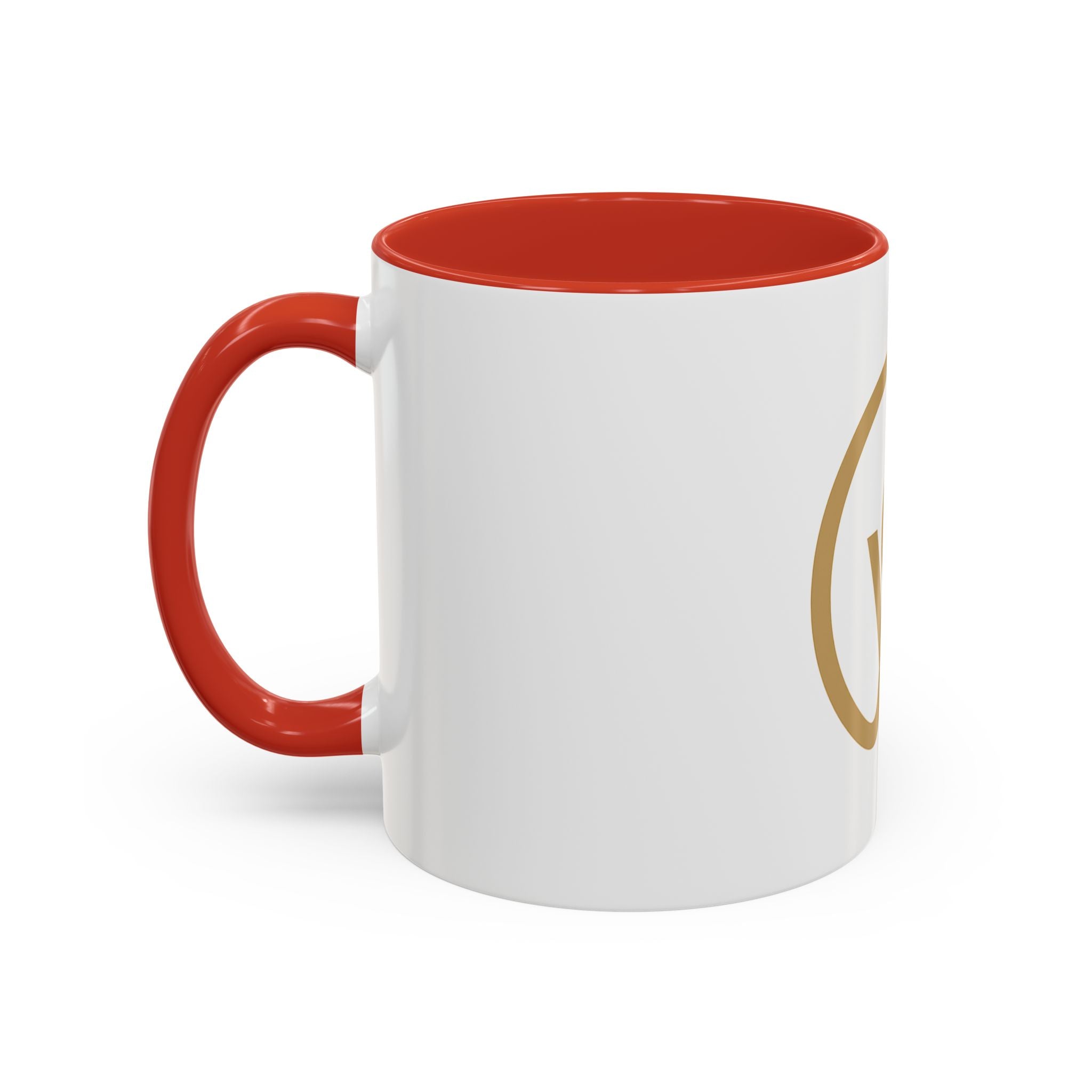Gold Monogram Accent Coffee Mug — Elegant 've' Logo Ceramic Mug (11/15oz)