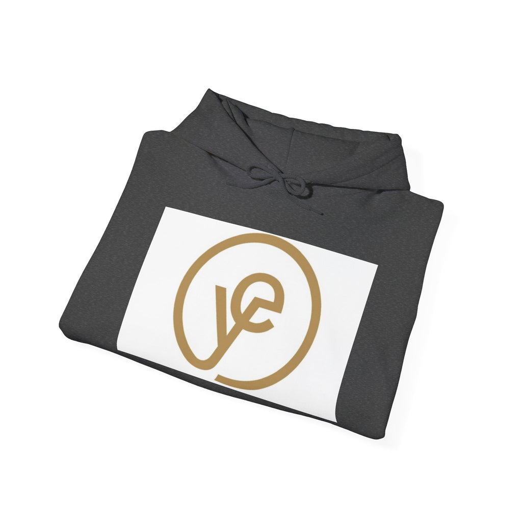 Yoduvh Essentials Logo Hoodie — Minimal Gold Emblem Pullover