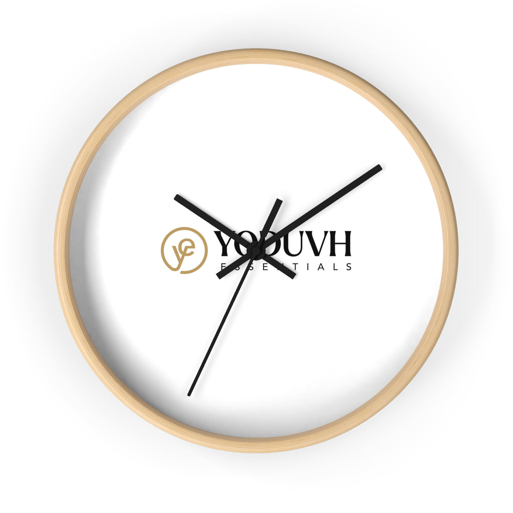 Minimalist Gold Monogram Wall Clock — Modern Circle Initial Design
