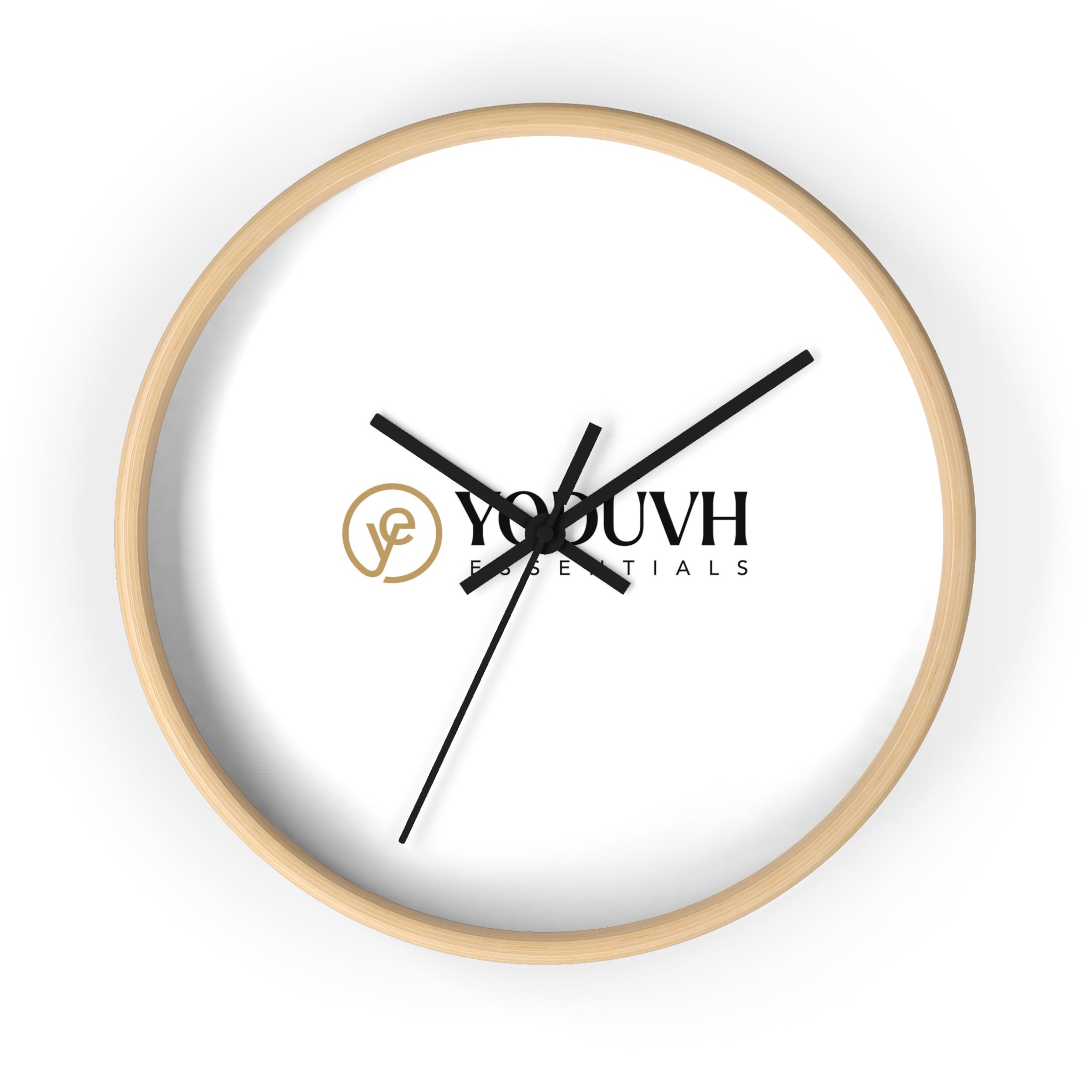 Minimalist Gold Monogram Wall Clock — Modern Circle Initial Design