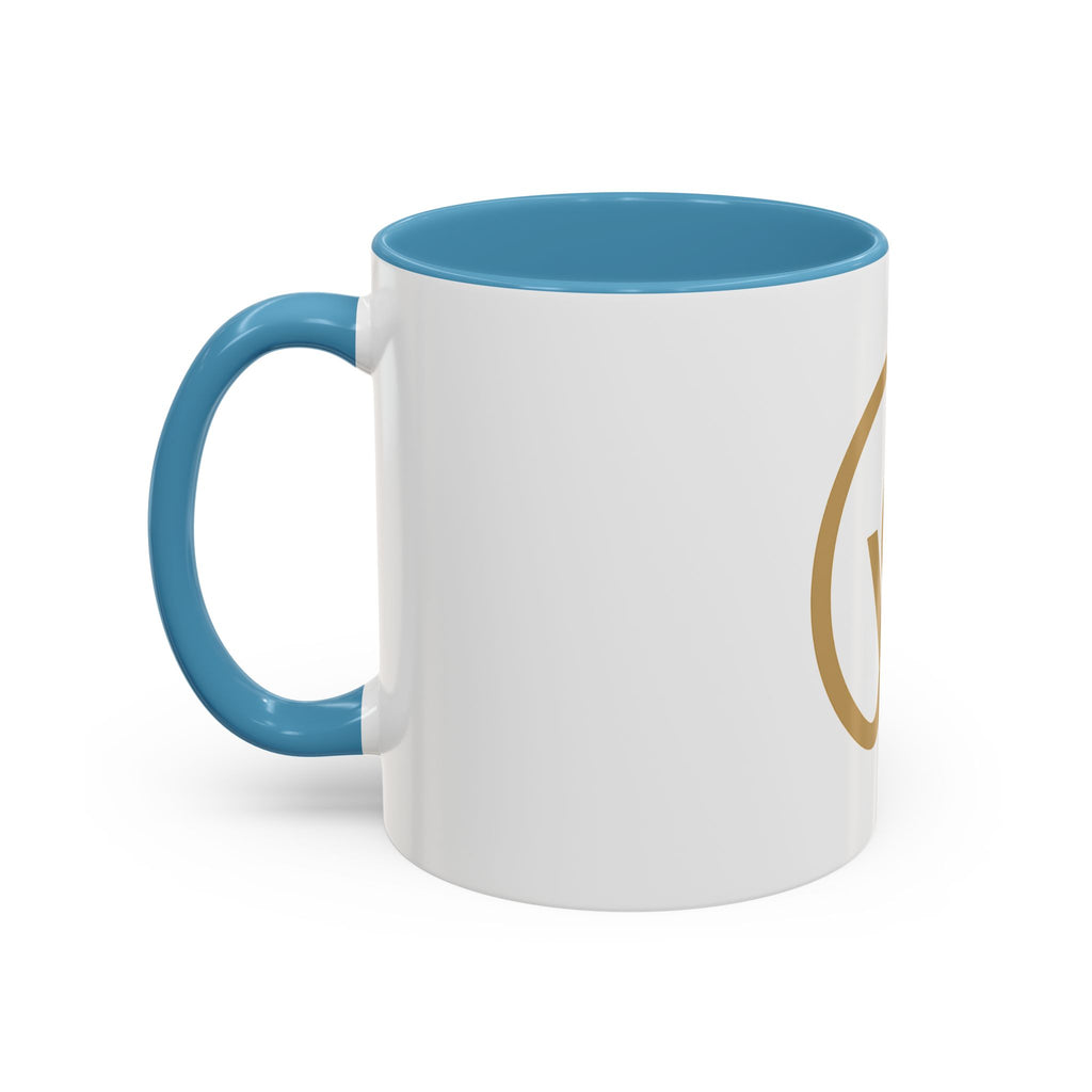 Gold Monogram Accent Coffee Mug — Elegant 've' Logo Ceramic Mug (11/15oz)