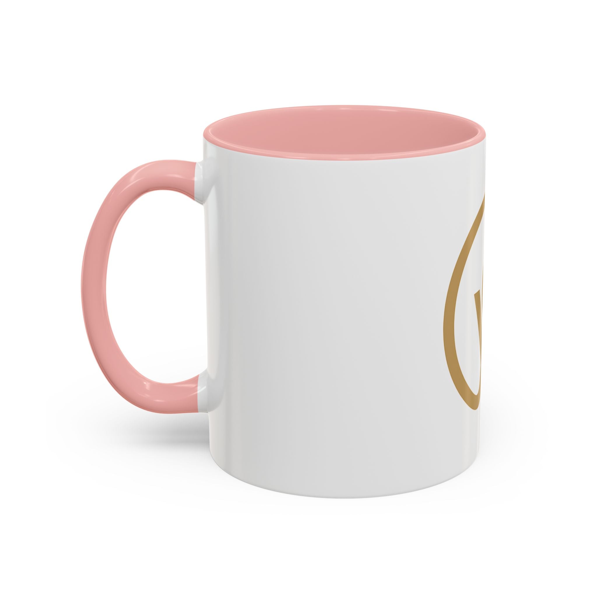 Gold Monogram Accent Coffee Mug — Elegant 've' Logo Ceramic Mug (11/15oz)