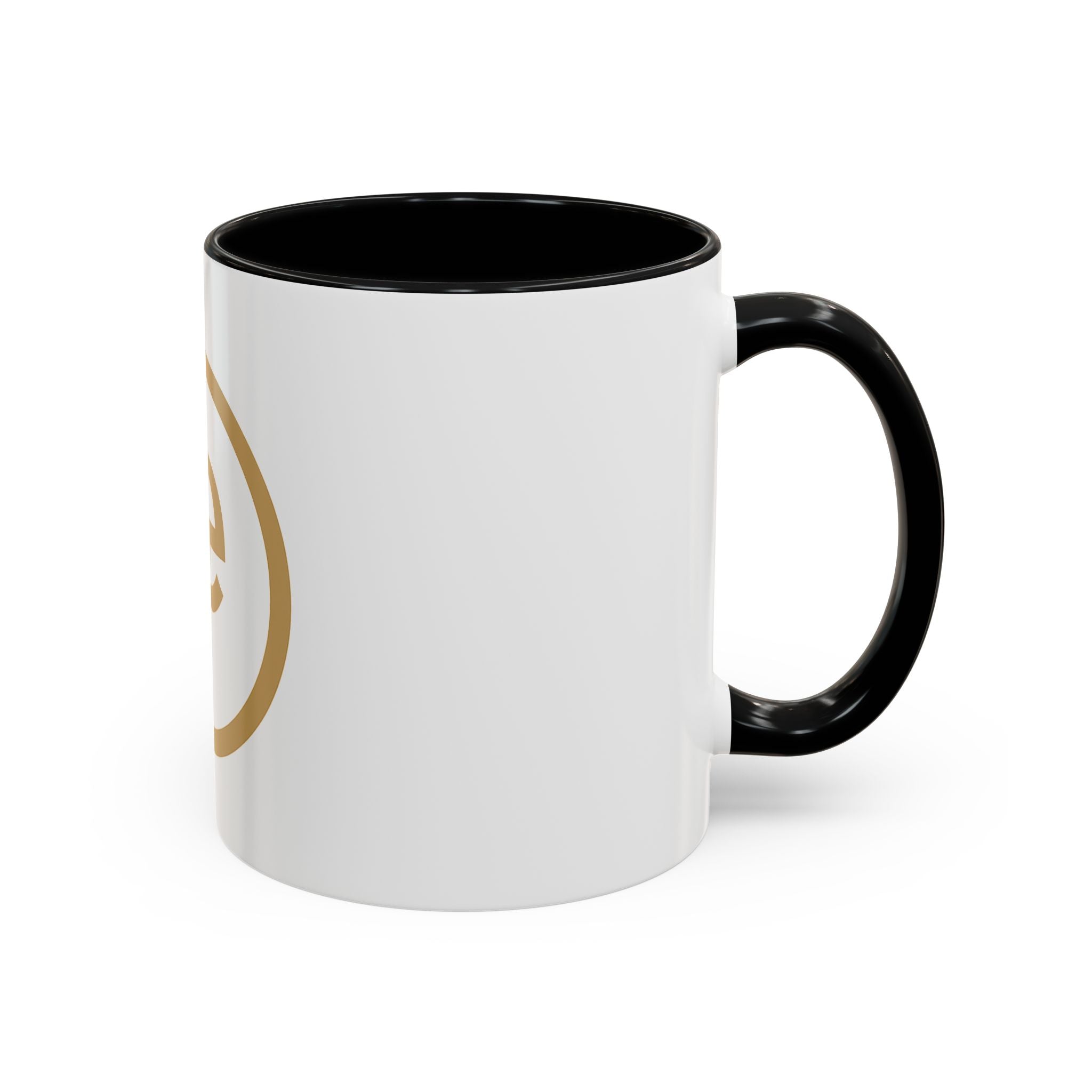 Gold Monogram Accent Coffee Mug — Elegant 've' Logo Ceramic Mug (11/15oz)