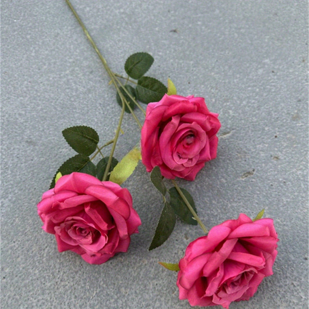 10 Pcs Artificial Rose Flower Realistic 25.59in Silk Roses with Stem Bouquet of Flowers Plastic Flowers Real Looking