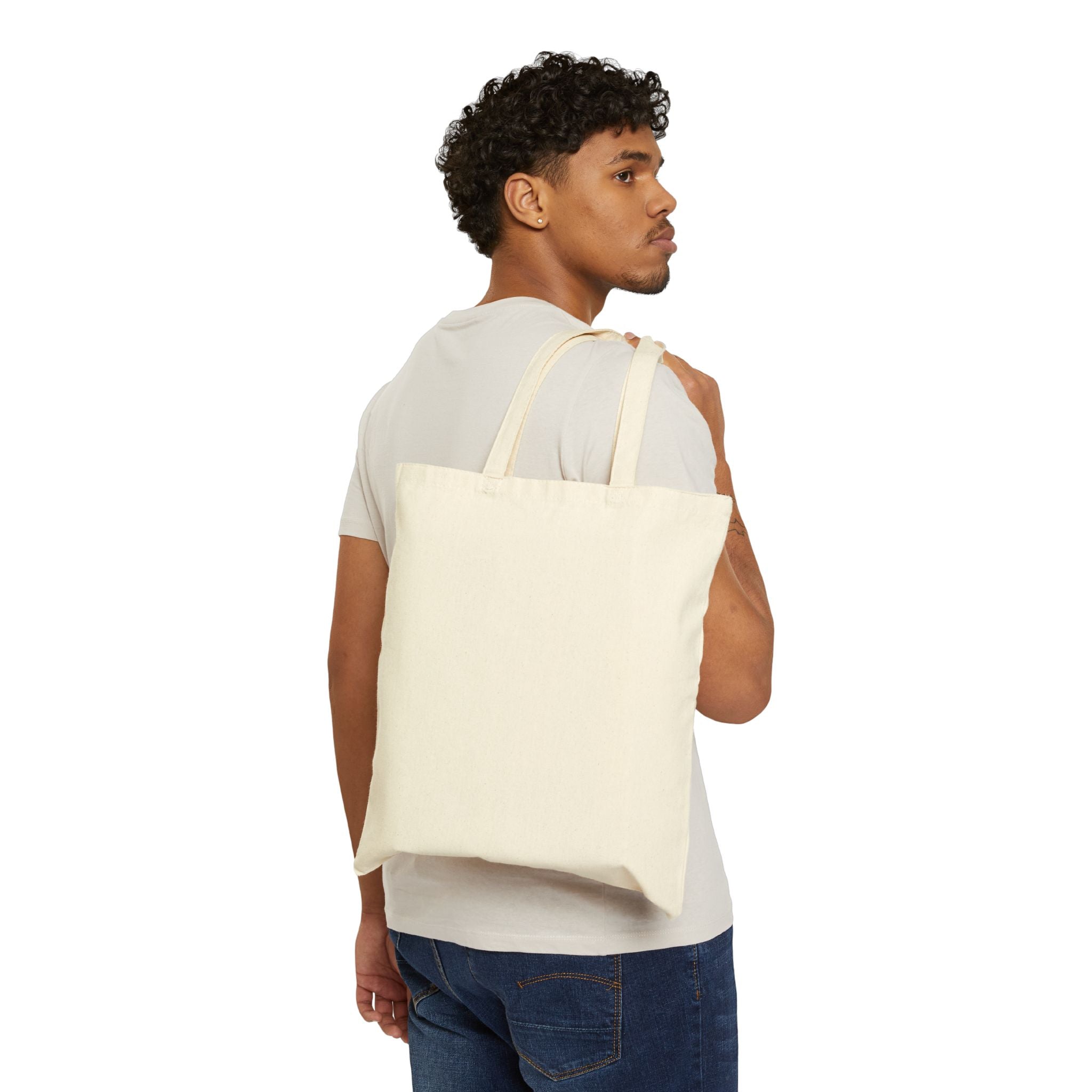 Canvas Tote Bag — Minimal Gold Monogram 'YC' Eco Shopper