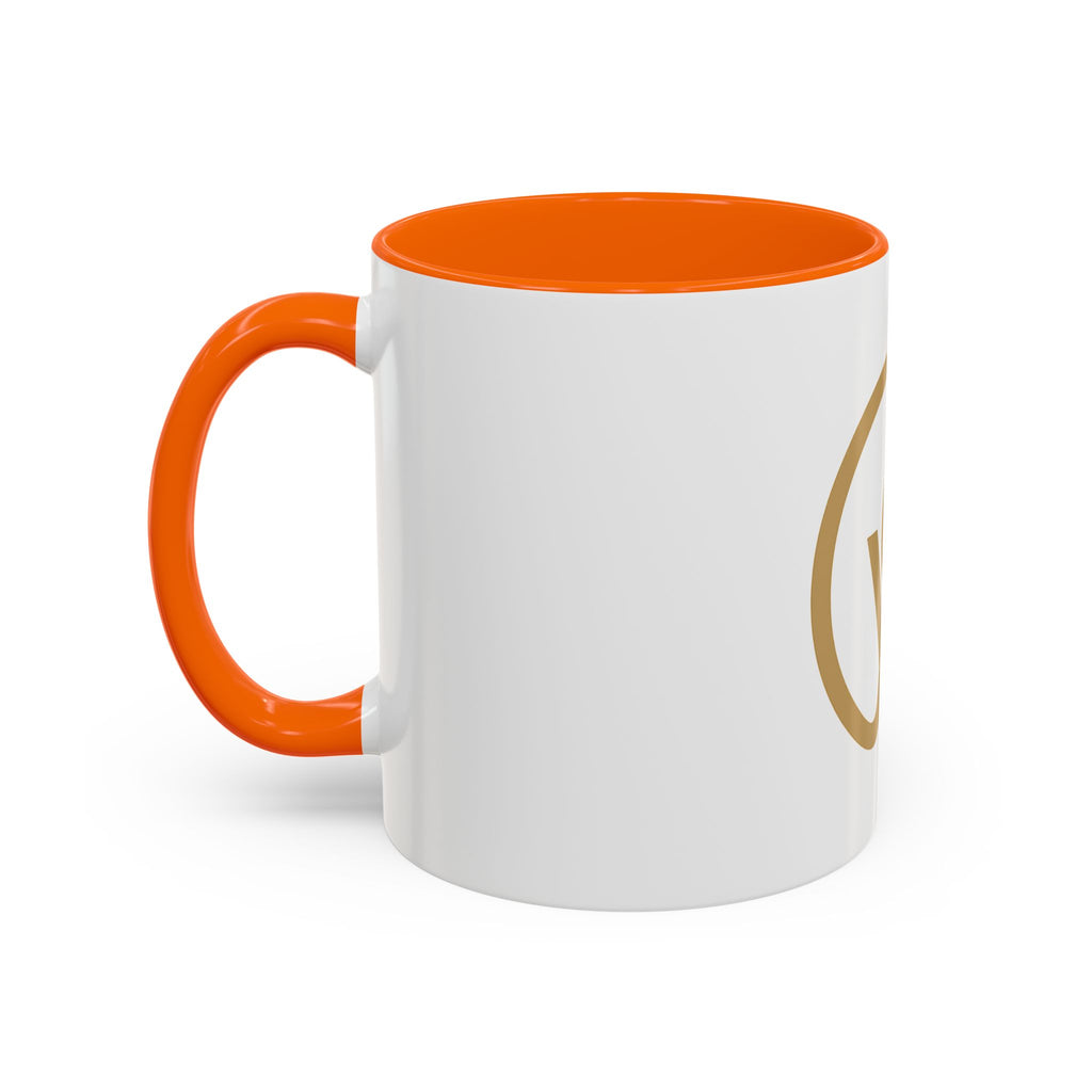 Gold Monogram Accent Coffee Mug — Elegant 've' Logo Ceramic Mug (11/15oz)
