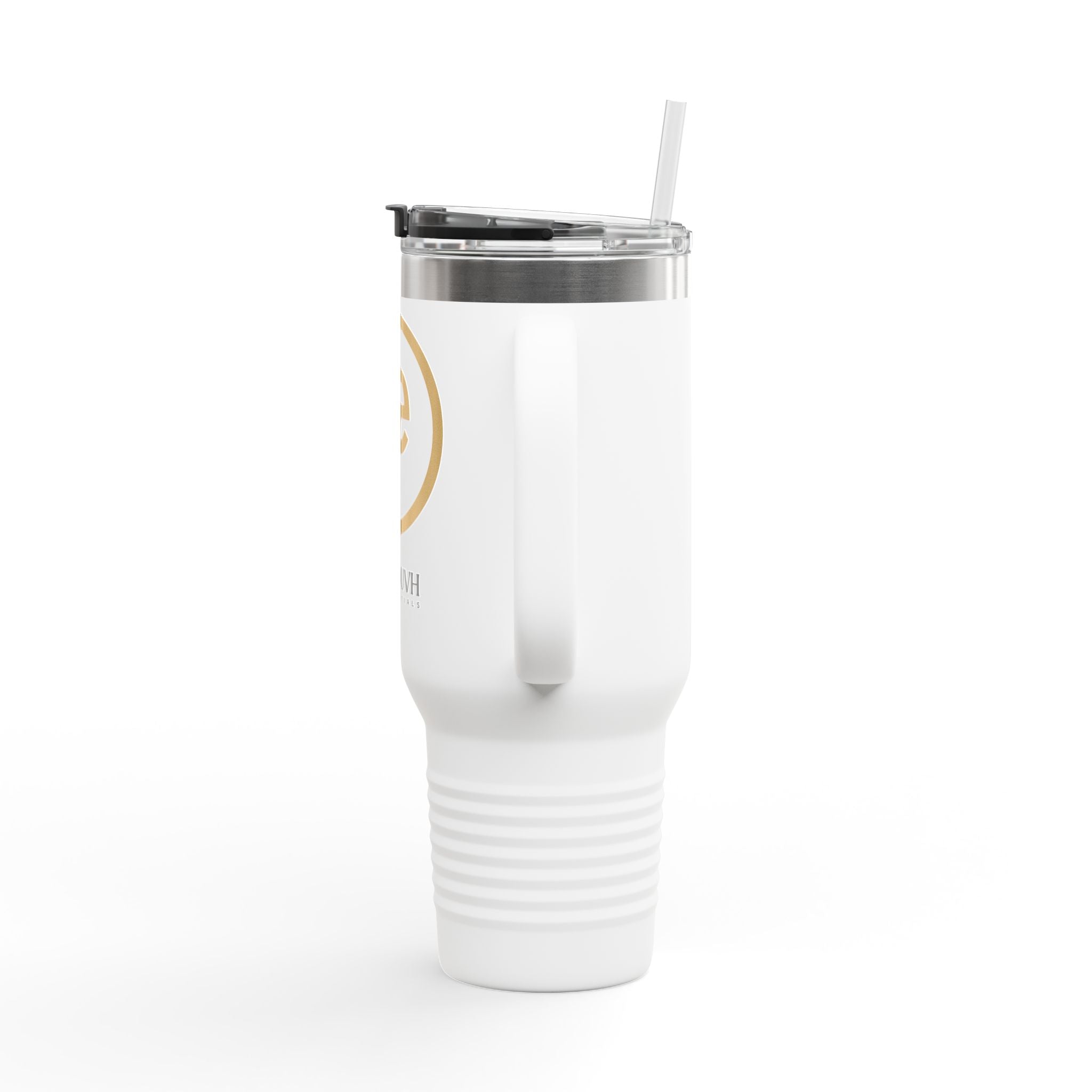 40oz Insulated Travel Mug — White Gold Logo Tumbler