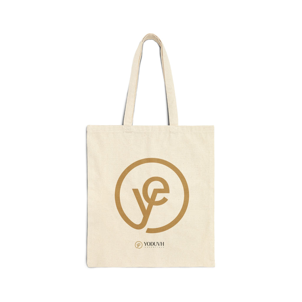 Canvas Tote Bag — Minimal Gold Monogram 'YC' Eco Shopper