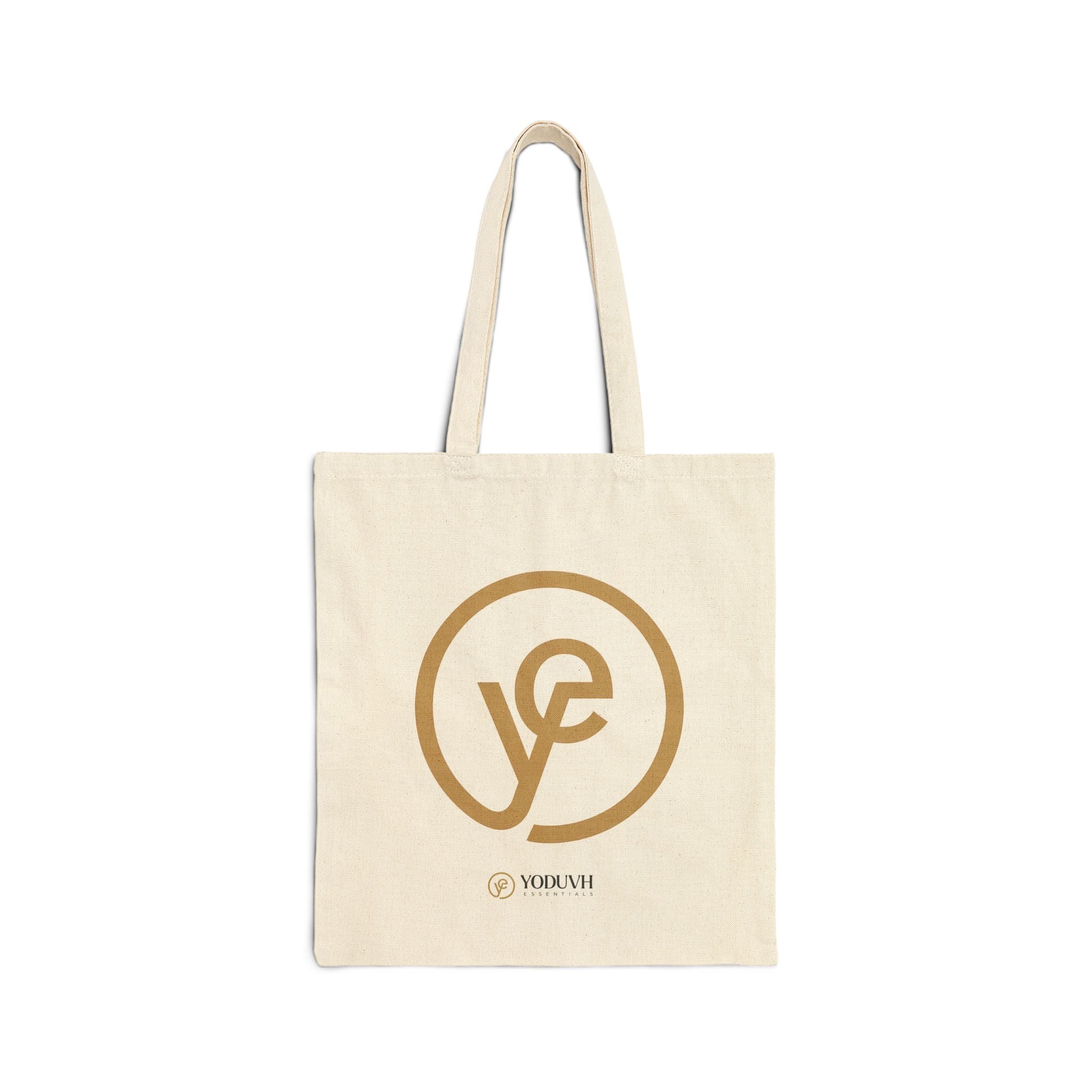 Canvas Tote Bag — Minimal Gold Monogram 'YC' Eco Shopper