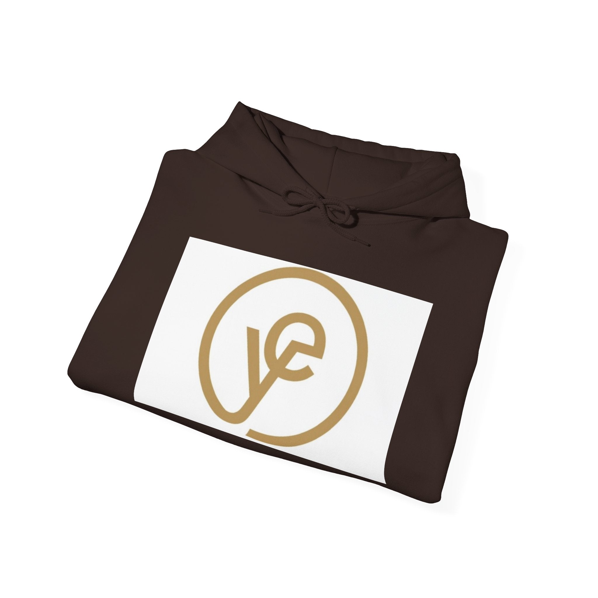 Yoduvh Essentials Logo Hoodie — Minimal Gold Emblem Pullover