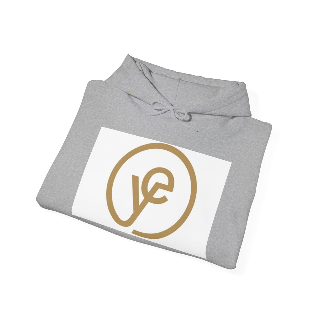 Yoduvh Essentials Logo Hoodie — Minimal Gold Emblem Pullover