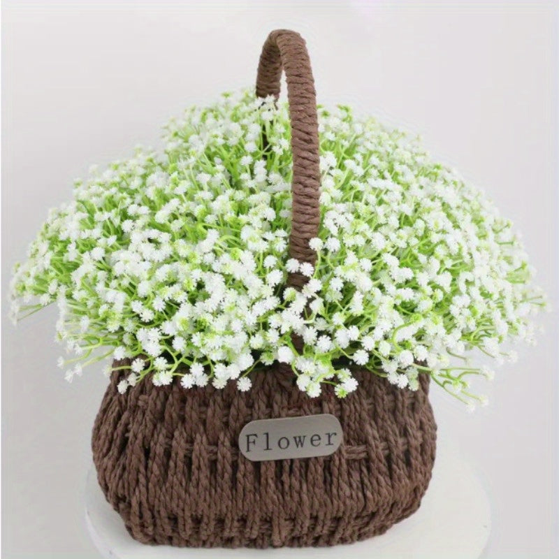 Zezzos 100 Pcs Baby's Breath Artificial Flowers, Fake Baby's Breath Flowers Artificial Bulk White Gypsophila Bouquets Real Touch