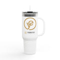 40oz Insulated Travel Mug — White Gold Logo Tumbler