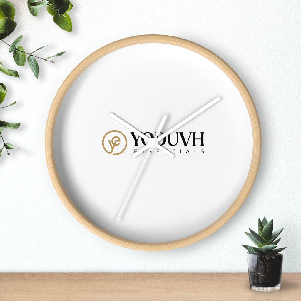 Minimalist Gold Monogram Wall Clock — Modern Circle Initial Design
