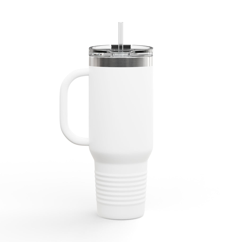 40oz Insulated Travel Mug — White Gold Logo Tumbler