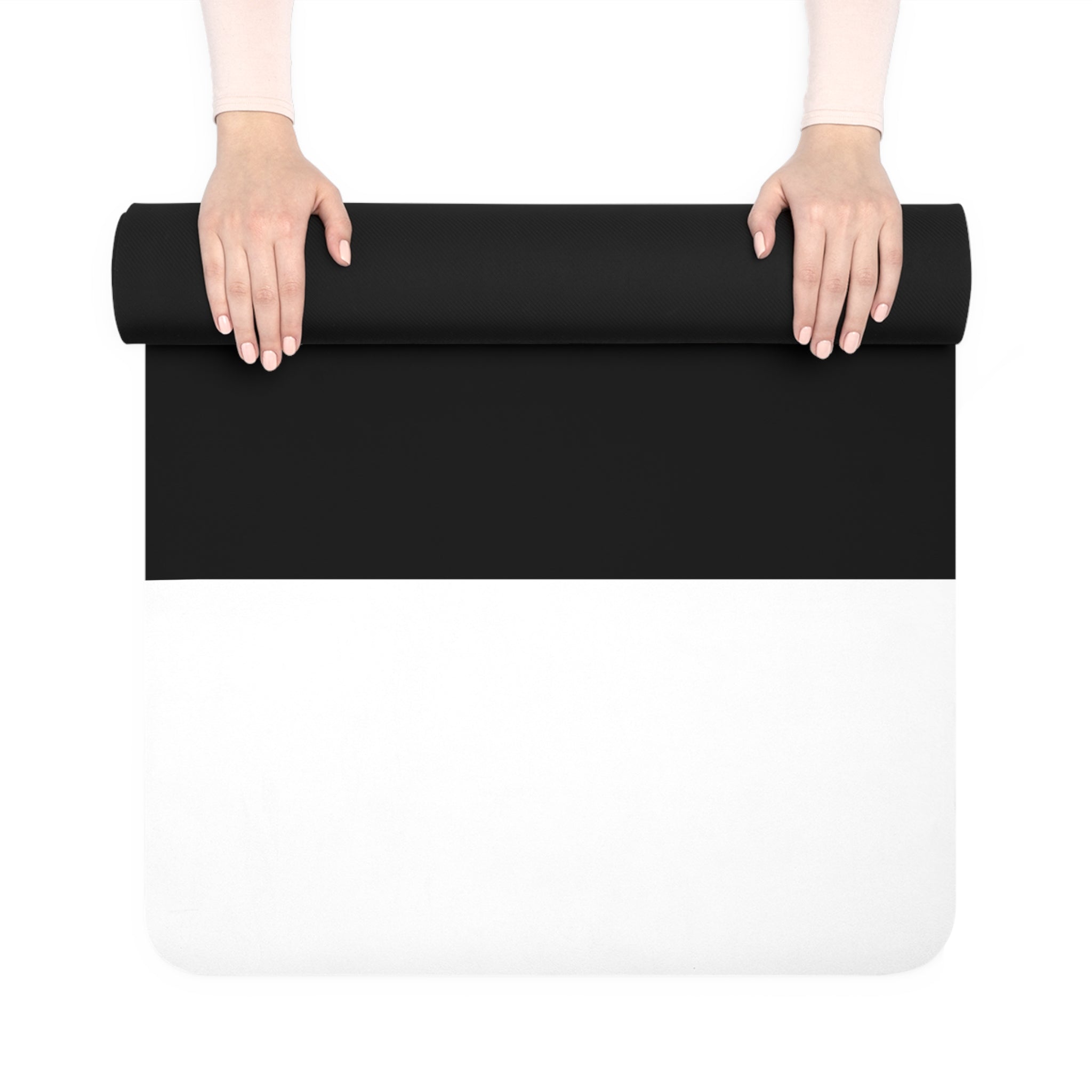 Yoga Mat — Black Rubber Mat with Gold YODUVH Essentials Logo