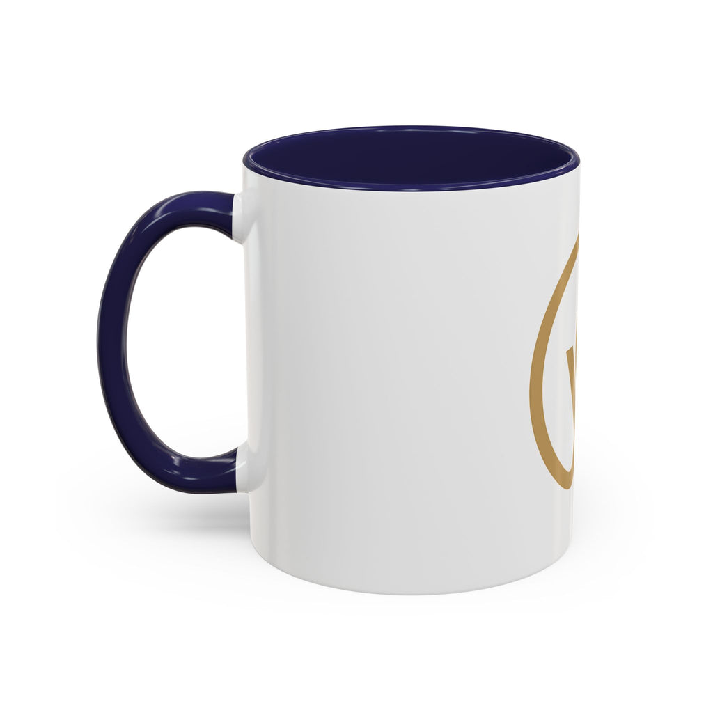Gold Monogram Accent Coffee Mug — Elegant 've' Logo Ceramic Mug (11/15oz)