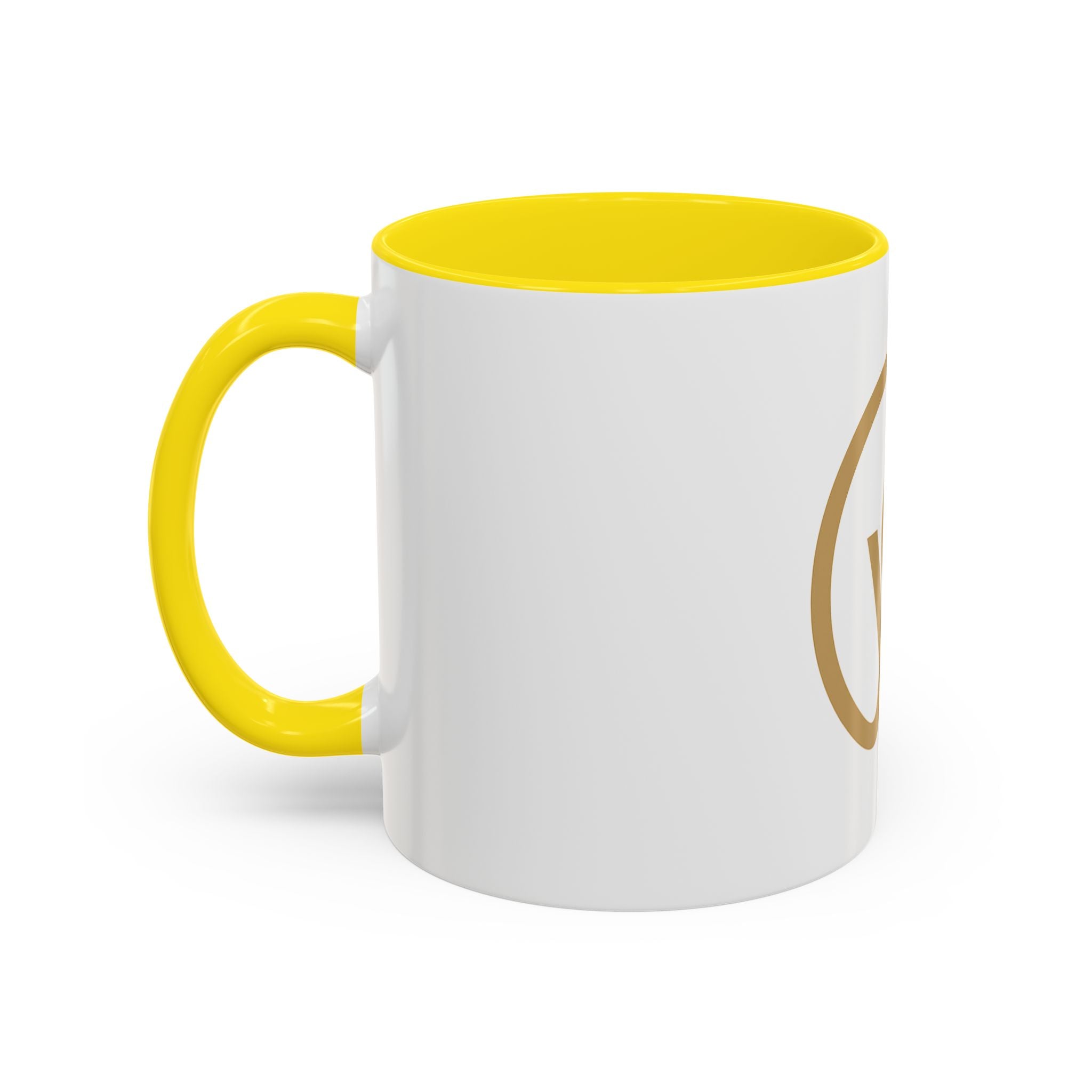 Gold Monogram Accent Coffee Mug — Elegant 've' Logo Ceramic Mug (11/15oz)