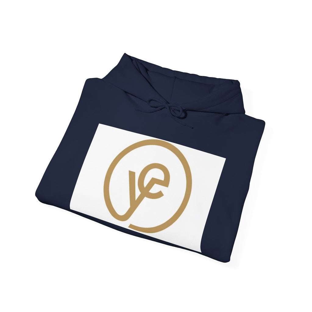 Yoduvh Essentials Logo Hoodie — Minimal Gold Emblem Pullover