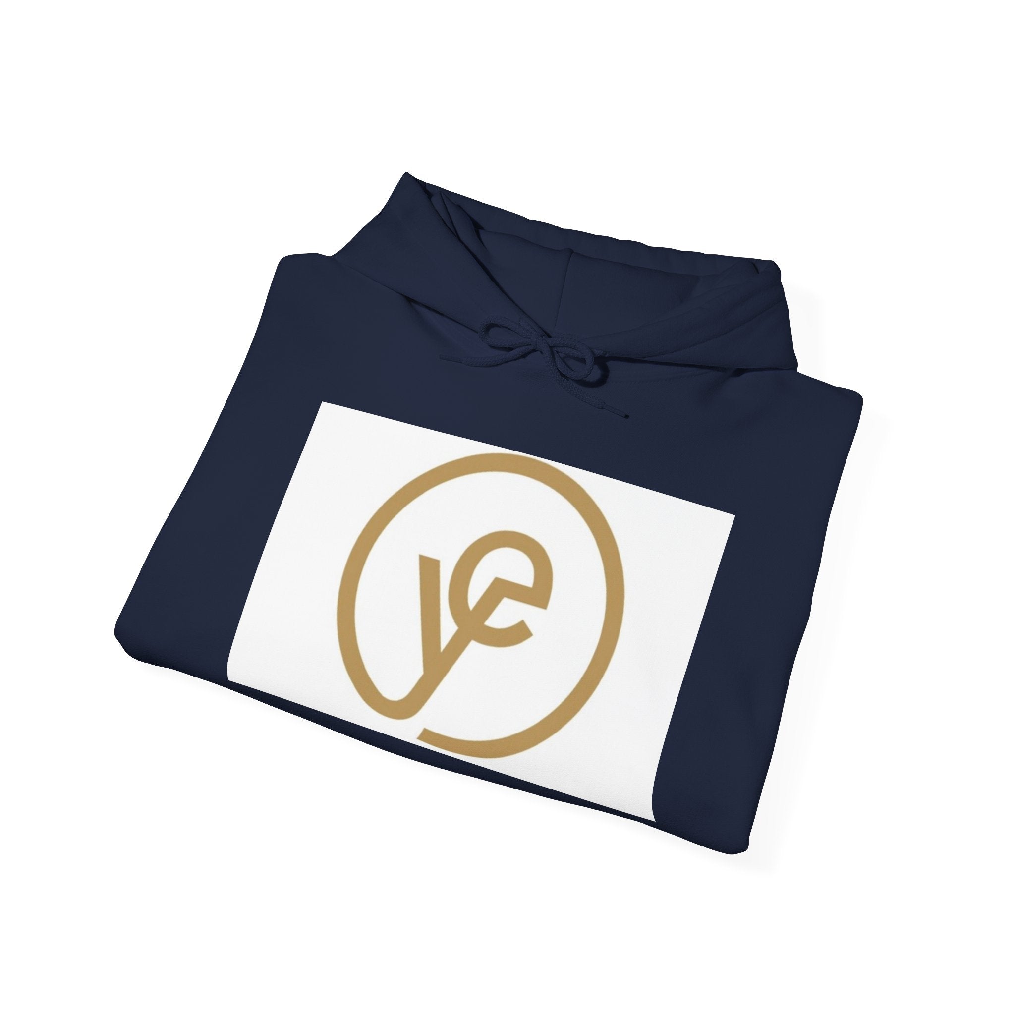 Yoduvh Essentials Logo Hoodie — Minimal Gold Emblem Pullover