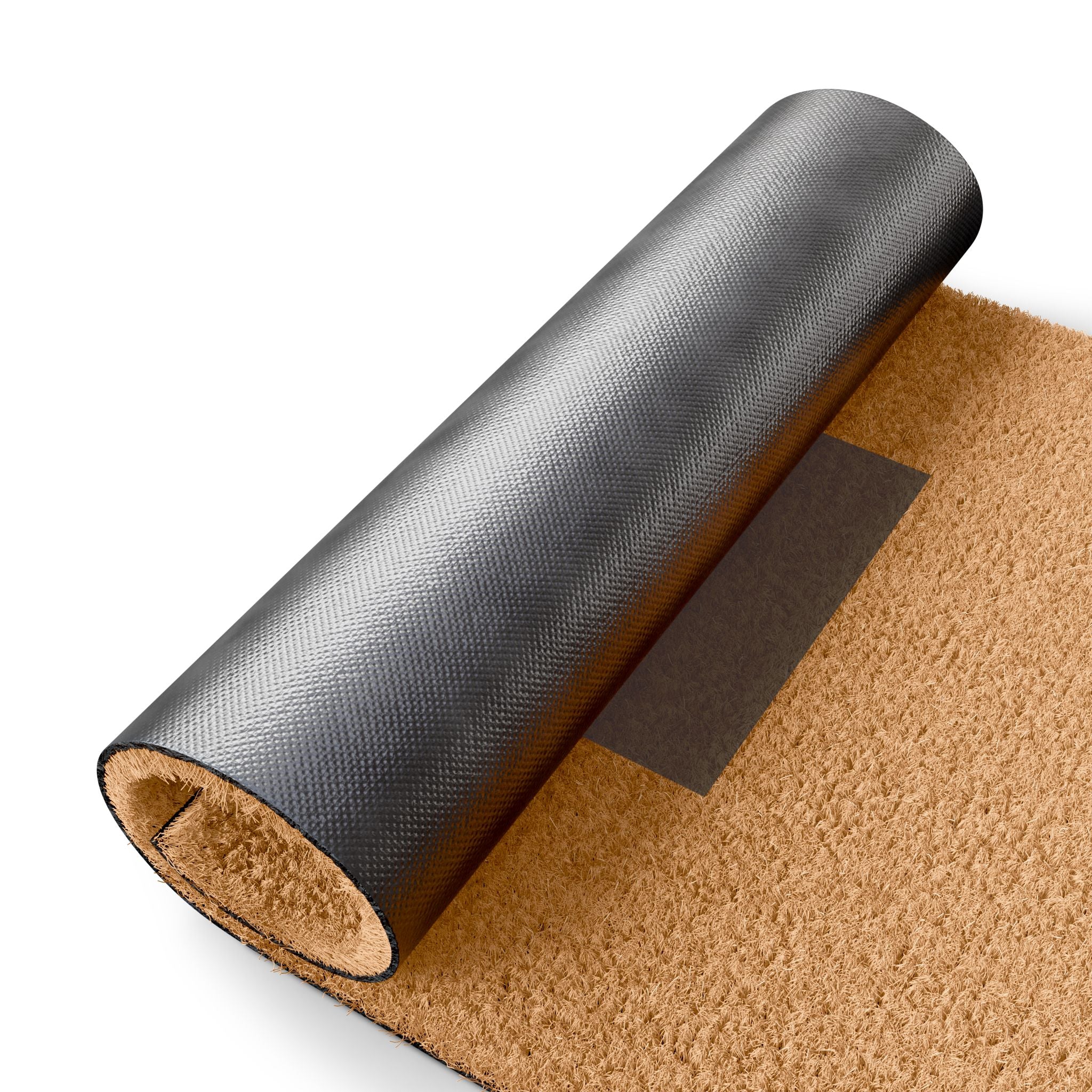 Coir Doormat with Minimal Leaf Logo — Durable Non-Slip Welcome Mat