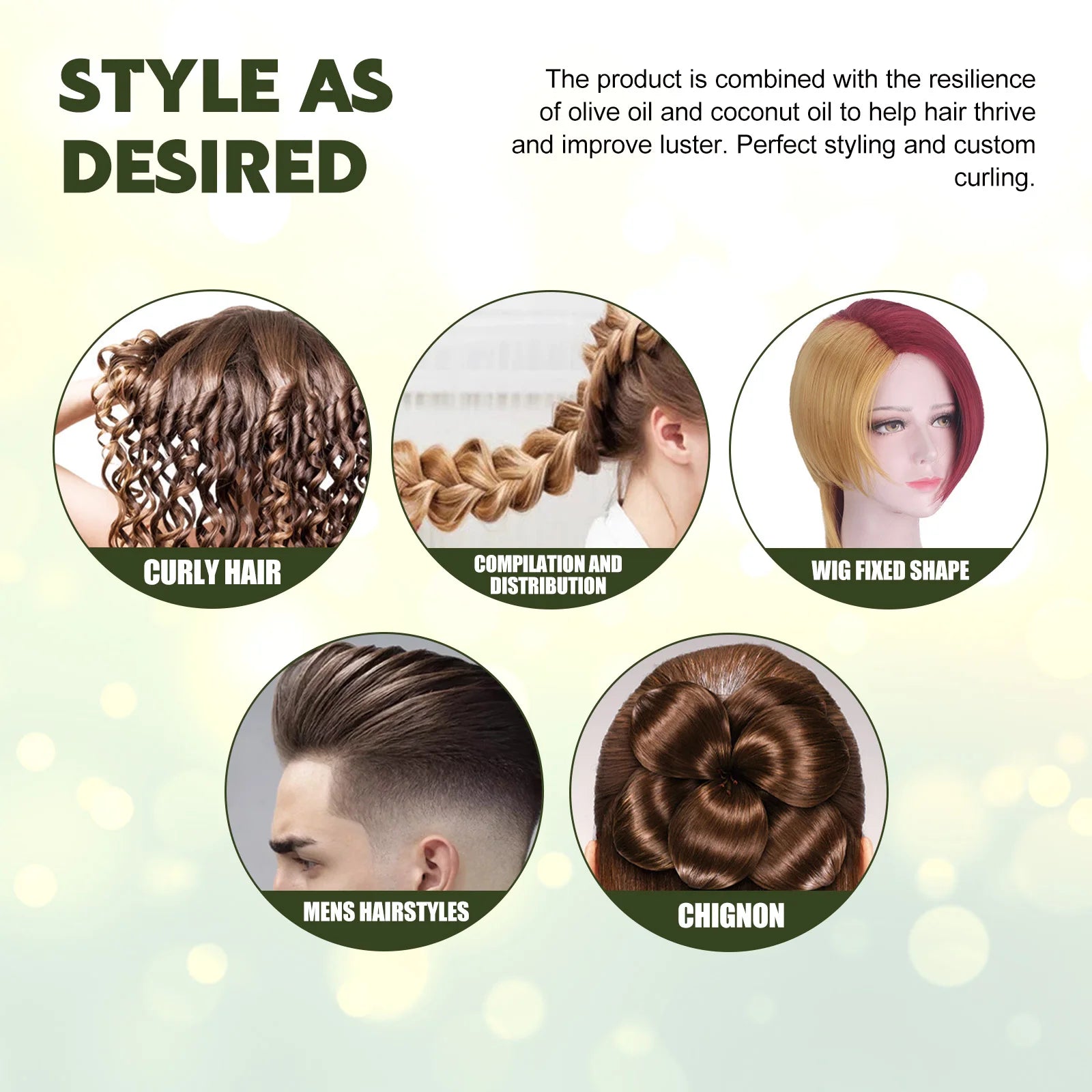 Jayusing Fluffy Curly Hair Styling Mousse Hydrating Moisturizing Care Anti-frizz Elastic Foam Style Intense Curl Defining Spray