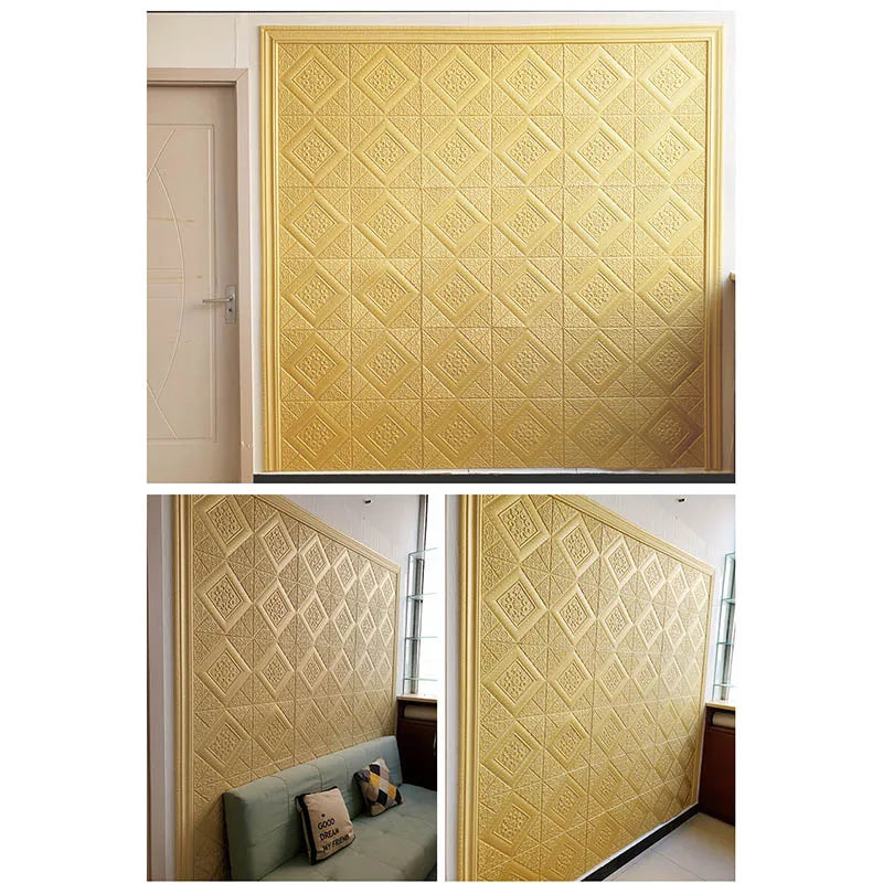 5-20Pcs 35*35cm Ceiling Wallpaper 3D Brick Waterproof Wall Stickers Foam Wall Paper Self-Adhesive Home Decor