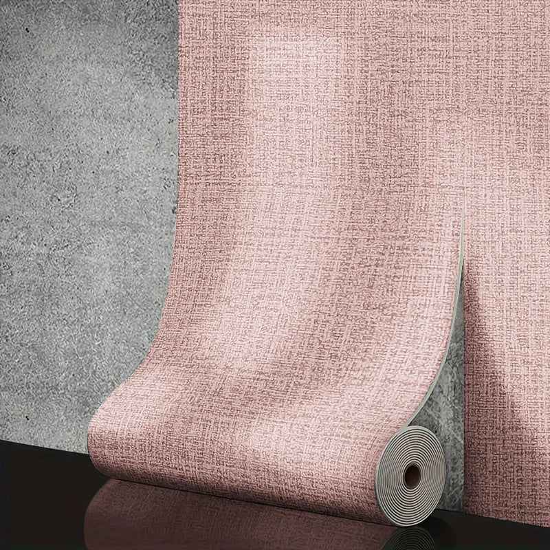 50cm Linen 3D Foam Self-adhesive PVC Solid Color Thickened Waterproof Background Wall Renovation Wallpaper Wall Stickers
