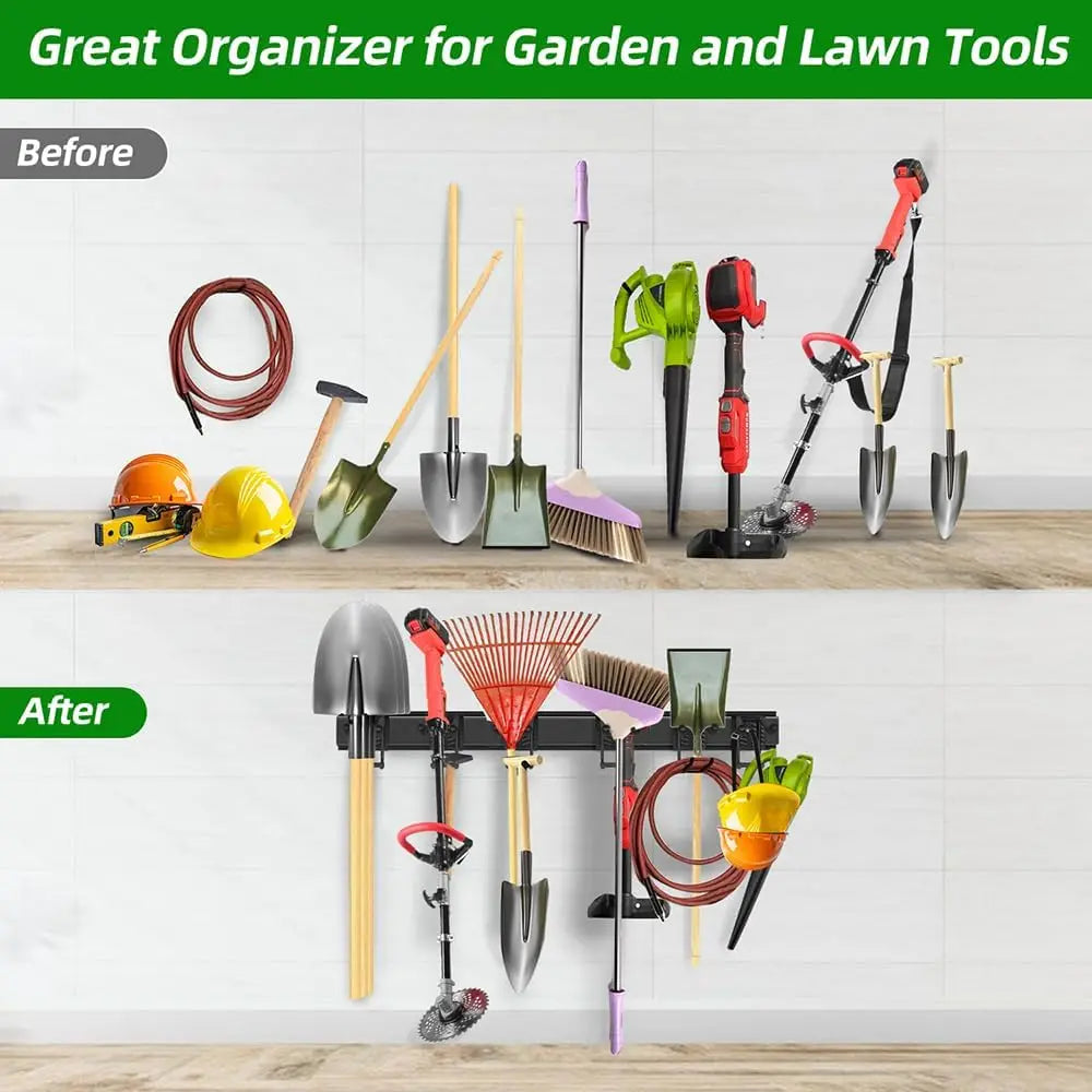 Heavy-Duty Wall-Mounted Tool Hooks – No-Slip Garage & Indoor Storage, Secure, Adjustable & No Assembly Required