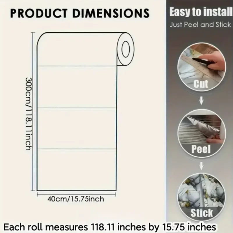 1 roll of self-adhesive imitation ceramic tile waterproof PVC wall sticker for bedroom and living room decoration wallpaper