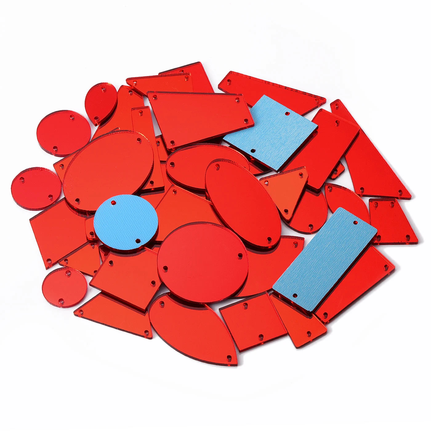 QIIY 50Pcs Mix Size Acrylic Mirror Sewing Rhinestones Sew On Flatback Sewn Stones For DIY Crafts Clothe Garment Dress Decoration