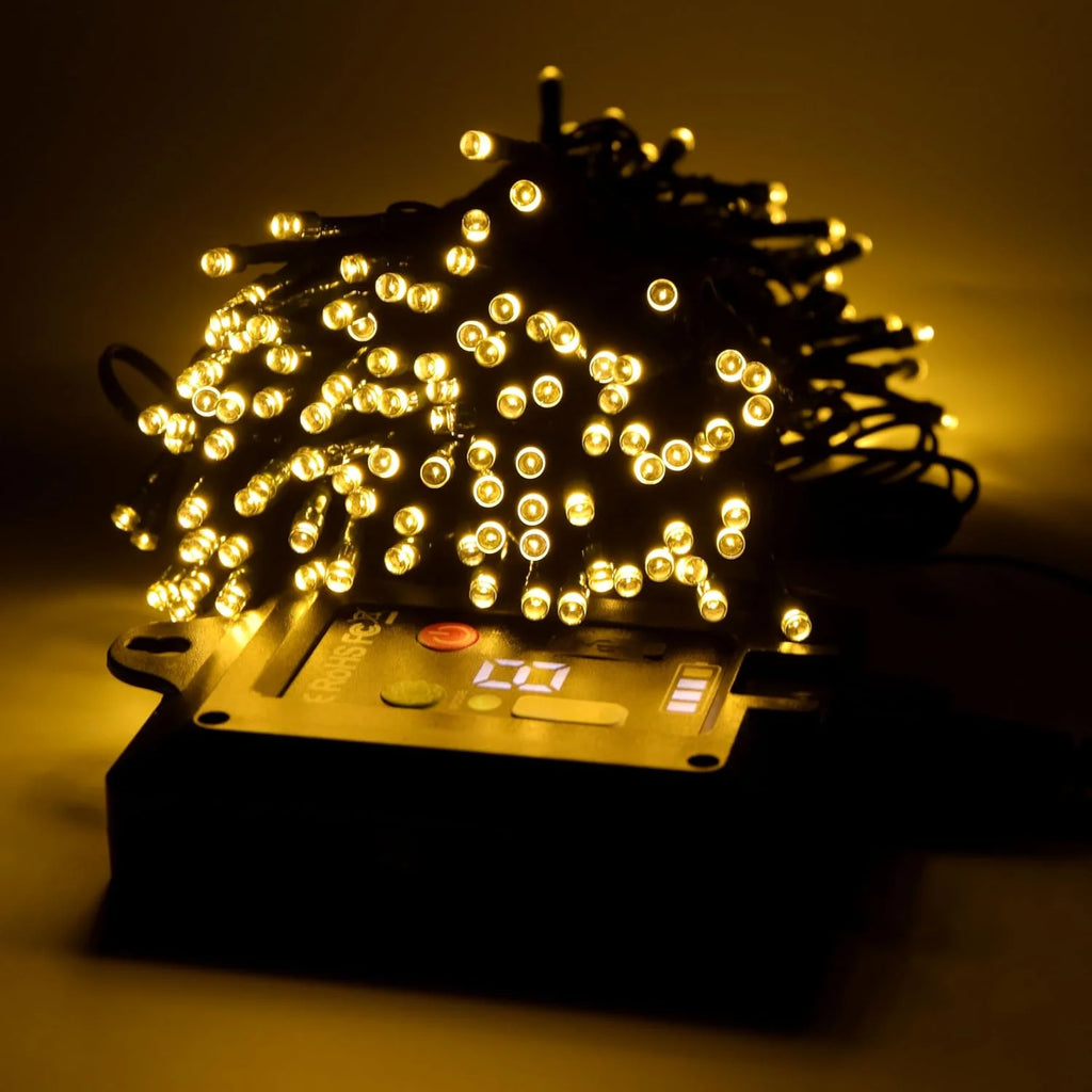 300 LEDs Solar Fairy Lights for Christmas,Parties,Wedding,Garden,Patio,Fence,Decor with Remote Control(Warm,32m)