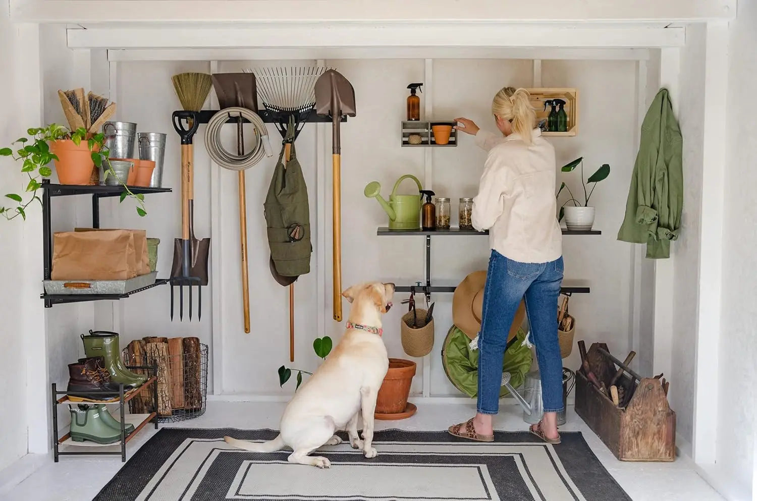 Heavy-Duty Wall-Mounted Tool Hooks – No-Slip Garage & Indoor Storage, Secure, Adjustable & No Assembly Required