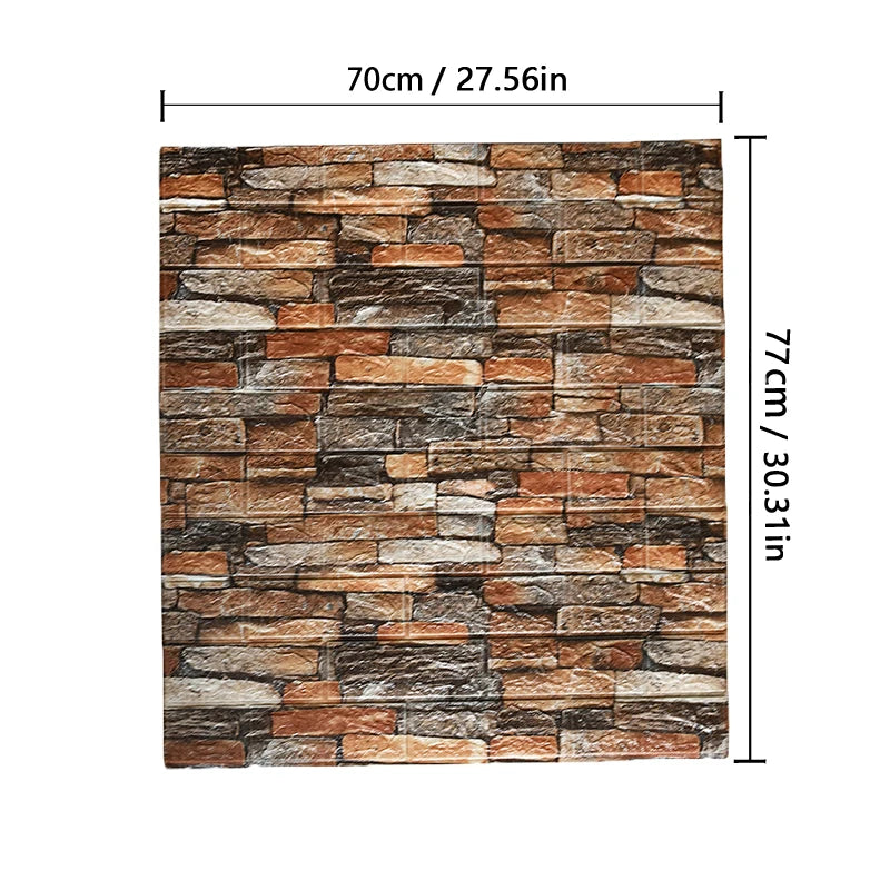 1-5Pcs 77cm*70cm 3D Wall Sticker Imitation Brick Bedroom Home Decor Waterproof Self-adhesive DIY Wallpaper for Living Room