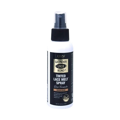 Ebin New York Wonder Lace Bond Tinted Lace Melt Spray 3.38oz/ 100ml - Strong Hold, Natural Tint, Perfect for Invisible Lace