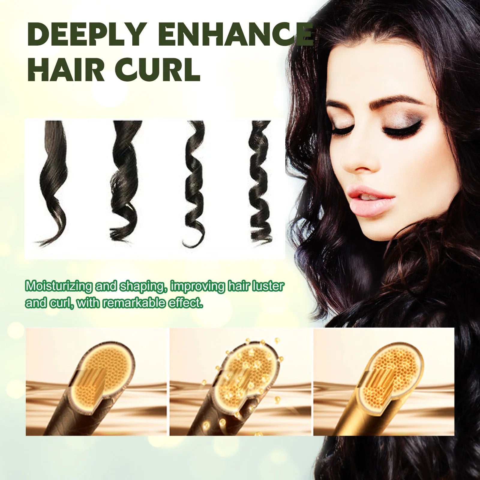 Jayusing Fluffy Curly Hair Styling Mousse Hydrating Moisturizing Care Anti-frizz Elastic Foam Style Intense Curl Defining Spray