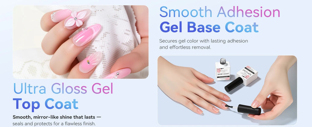 Makartt Gel Top Coat - 2PCS No Wipe Top Coat Gel Nail Polish High Glossy Shine Finish Long Lasting, 10ML Clear Soak Off UV/LED