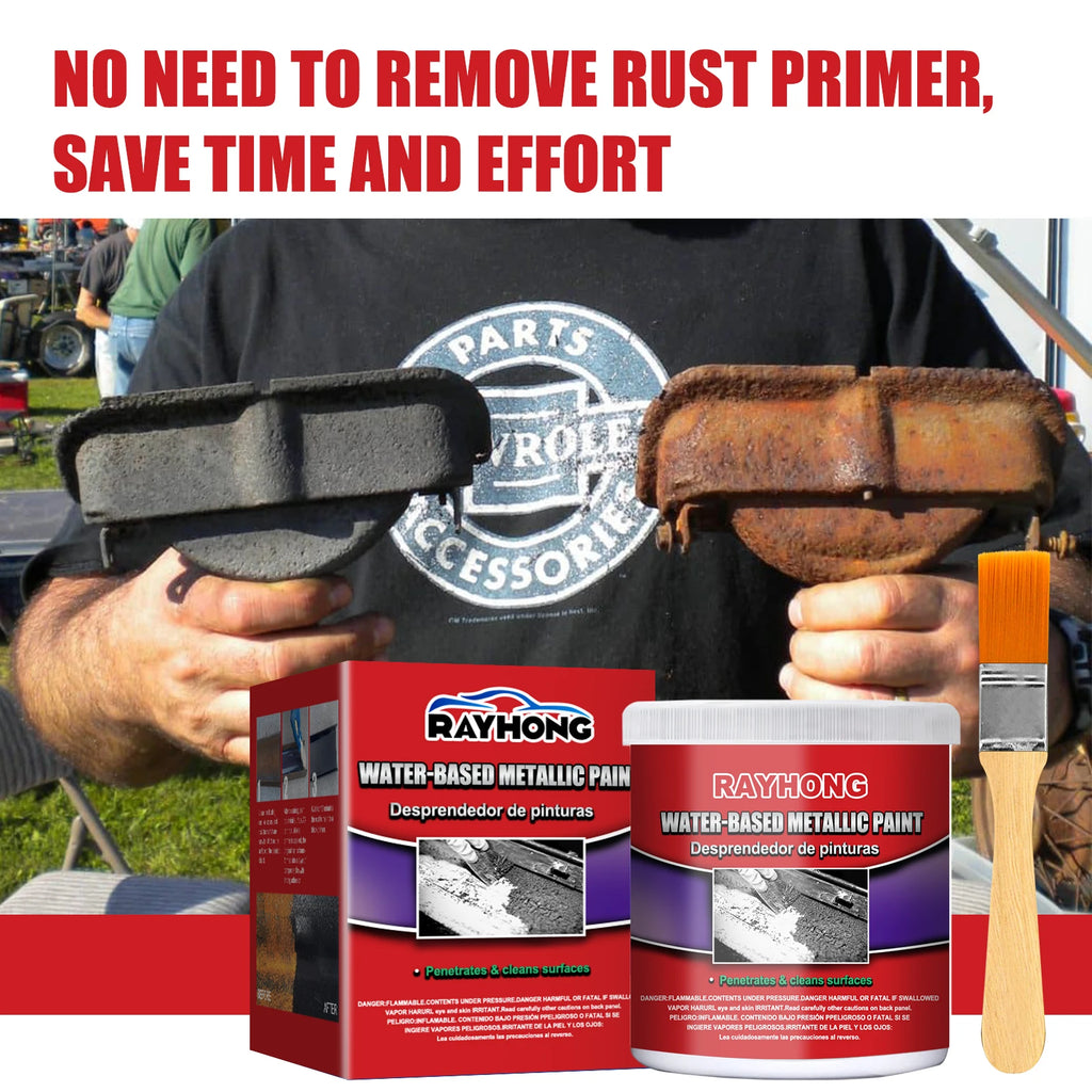 Water-based Metallic Paint Antirust Primer Refurbishment Rust Prevention Iron Metal Surface Clean Protect Rust Removal Paint