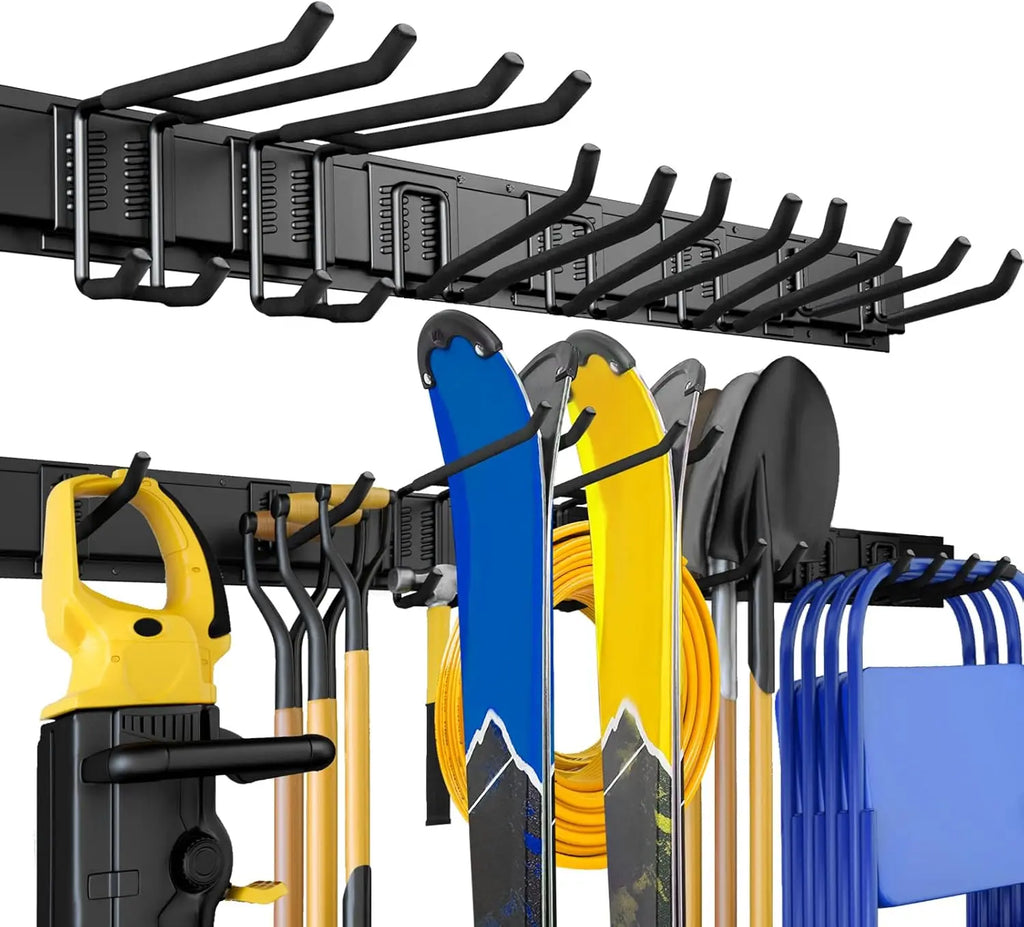 Heavy-Duty Wall-Mounted Tool Hooks – No-Slip Garage & Indoor Storage, Secure, Adjustable & No Assembly Required