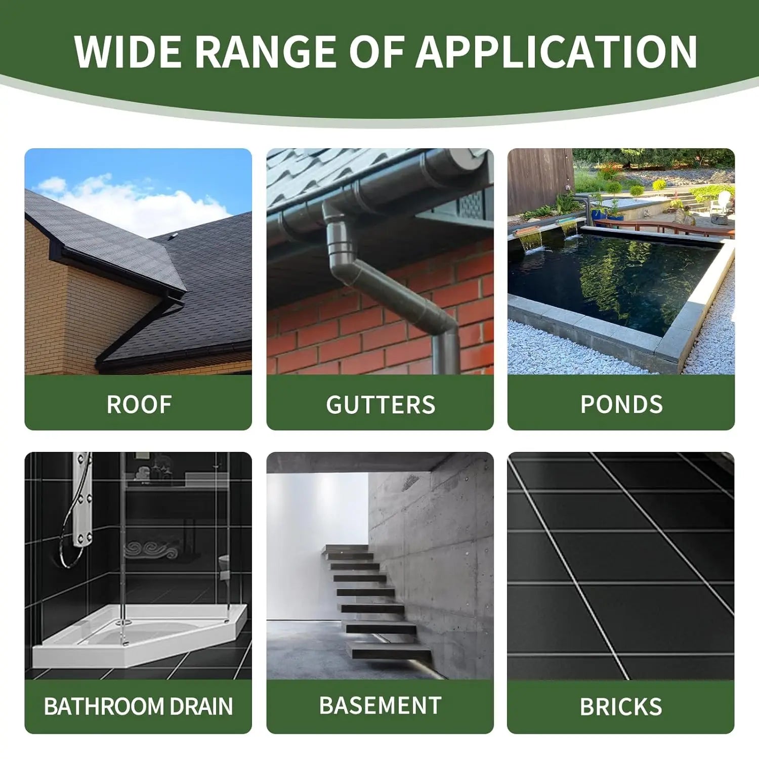 Liquid Rubber Waterproof Sealant-Roof Sealant Waterproof Black, 32 fl Oz Flexible