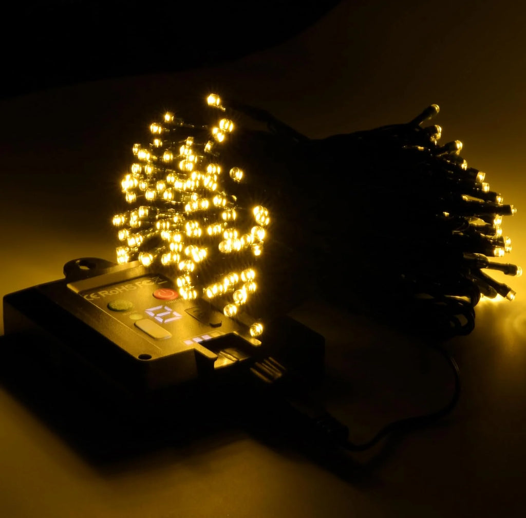 300 LEDs Solar Fairy Lights for Christmas,Parties,Wedding,Garden,Patio,Fence,Decor with Remote Control(Warm,32m)