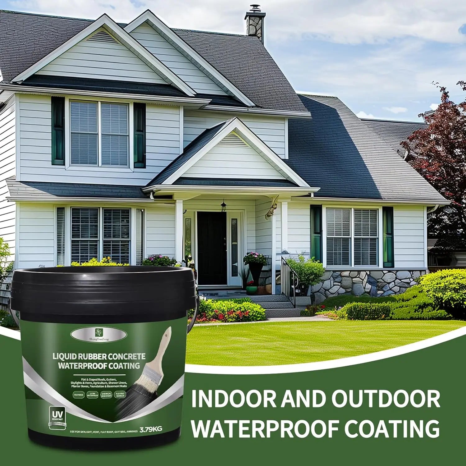 Liquid Rubber Waterproof Sealant-Roof Sealant Waterproof Black, 32 fl Oz Flexible