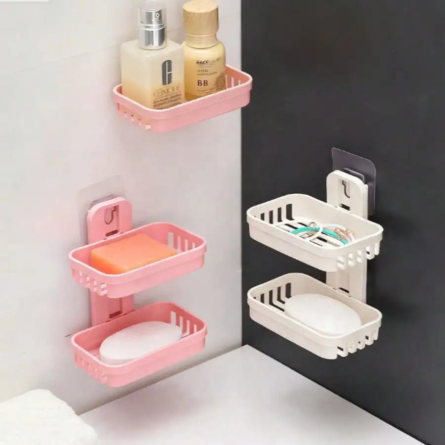 1Set Simple Soap Dish Drain Soap Tray Plastic Rectangular Soap Holder Soap Holder Bathroom Minimalist Soap Storage Rack Bathroom