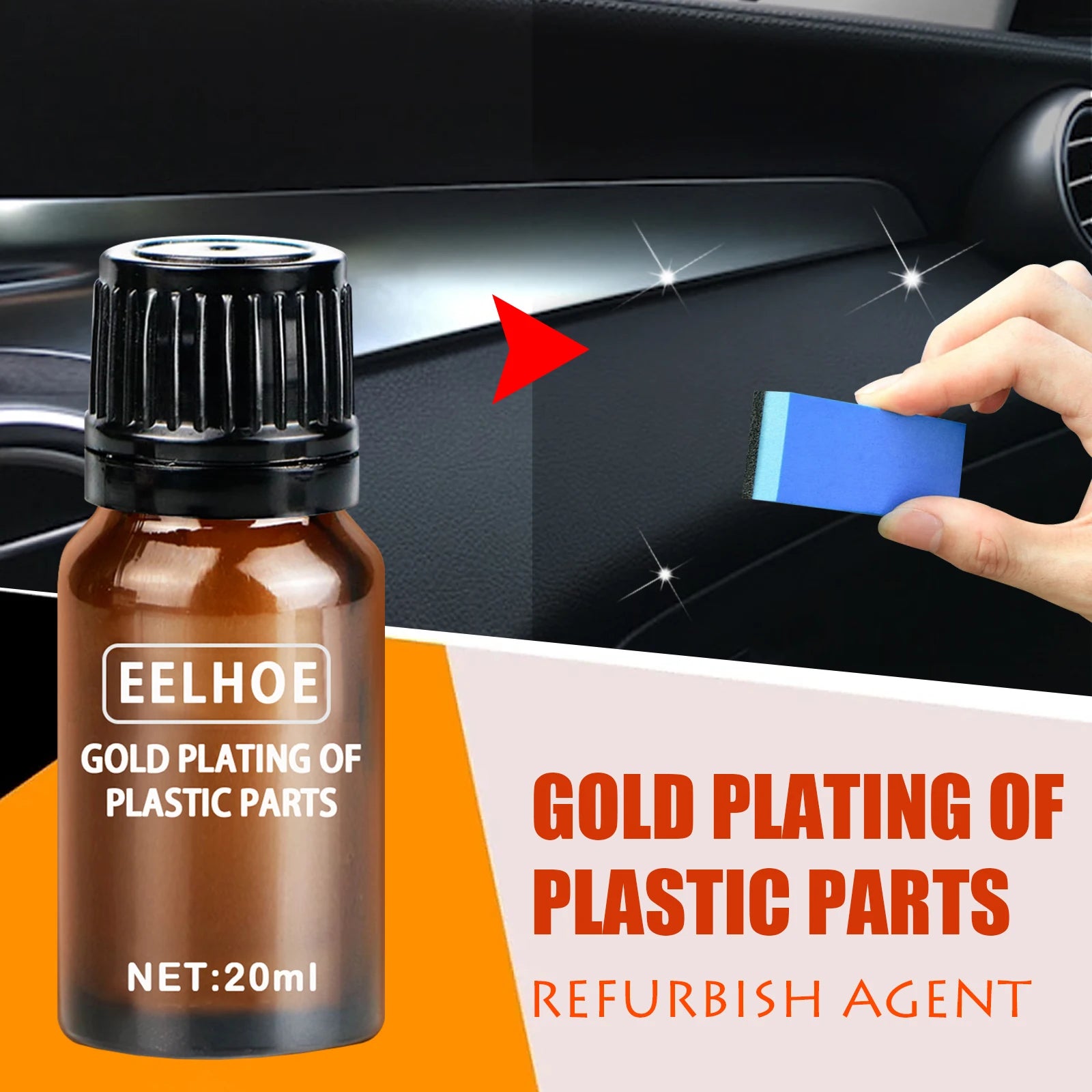 EELHOE Automotive Plastic Crystal Plating Solution Instrument Panel Interior Plastic Renovation Coating Glossing Maintenance