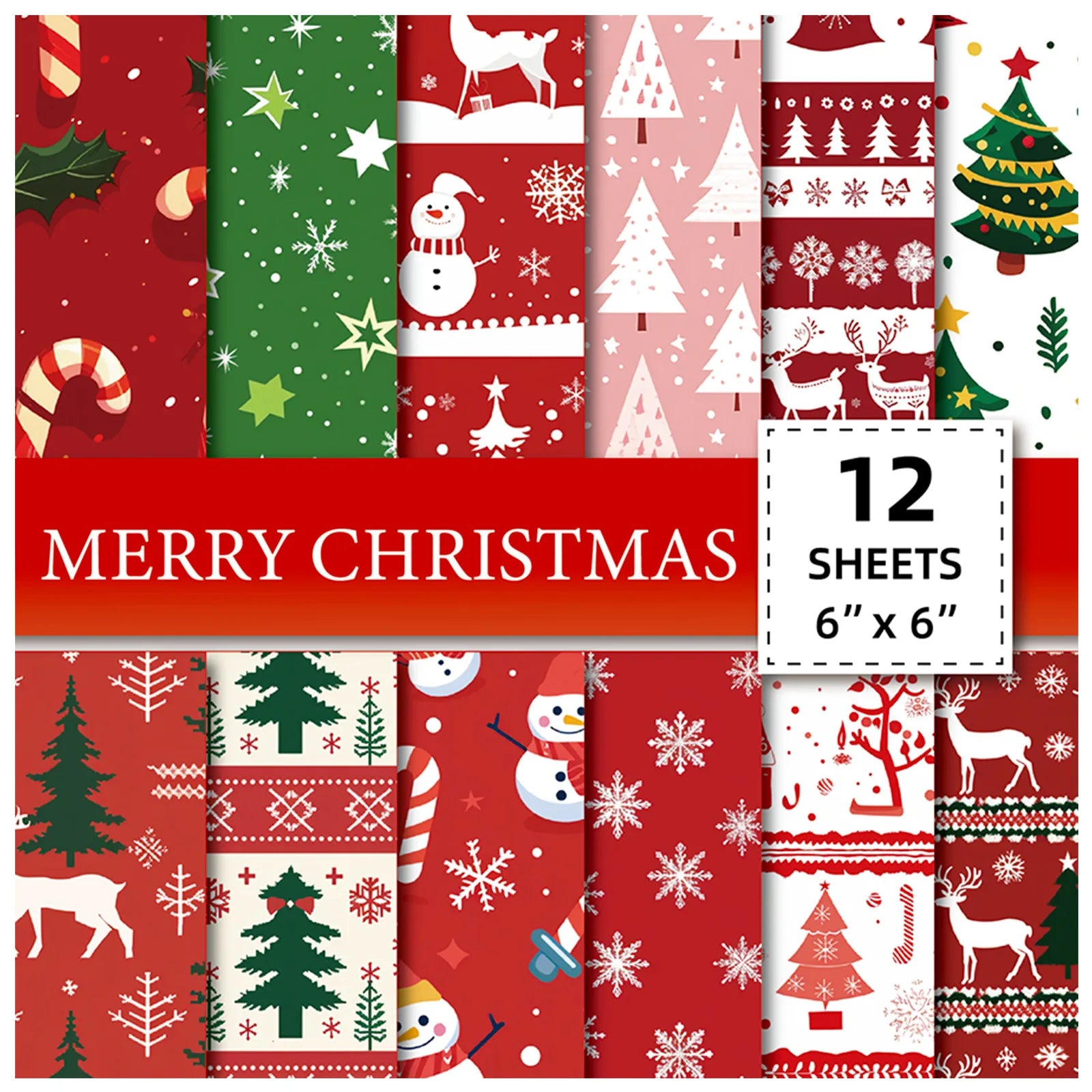 12 Sheet Scrapbooking Paper 15x15cm,  6x6in Scrapbooking Paper Acid-Free Cardstock Backgrounds Card for DIY Art Craft Decoration
